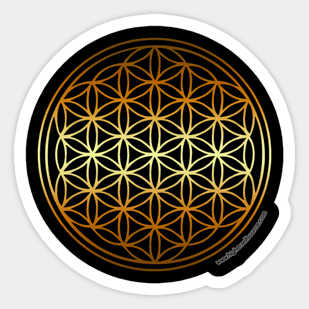 Golden Flower of Life Sticker by HigherSelfSource